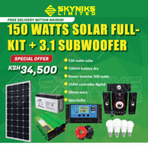 150 WATTS SOLAR FULLKIT + 3.1 SUBWOOFER