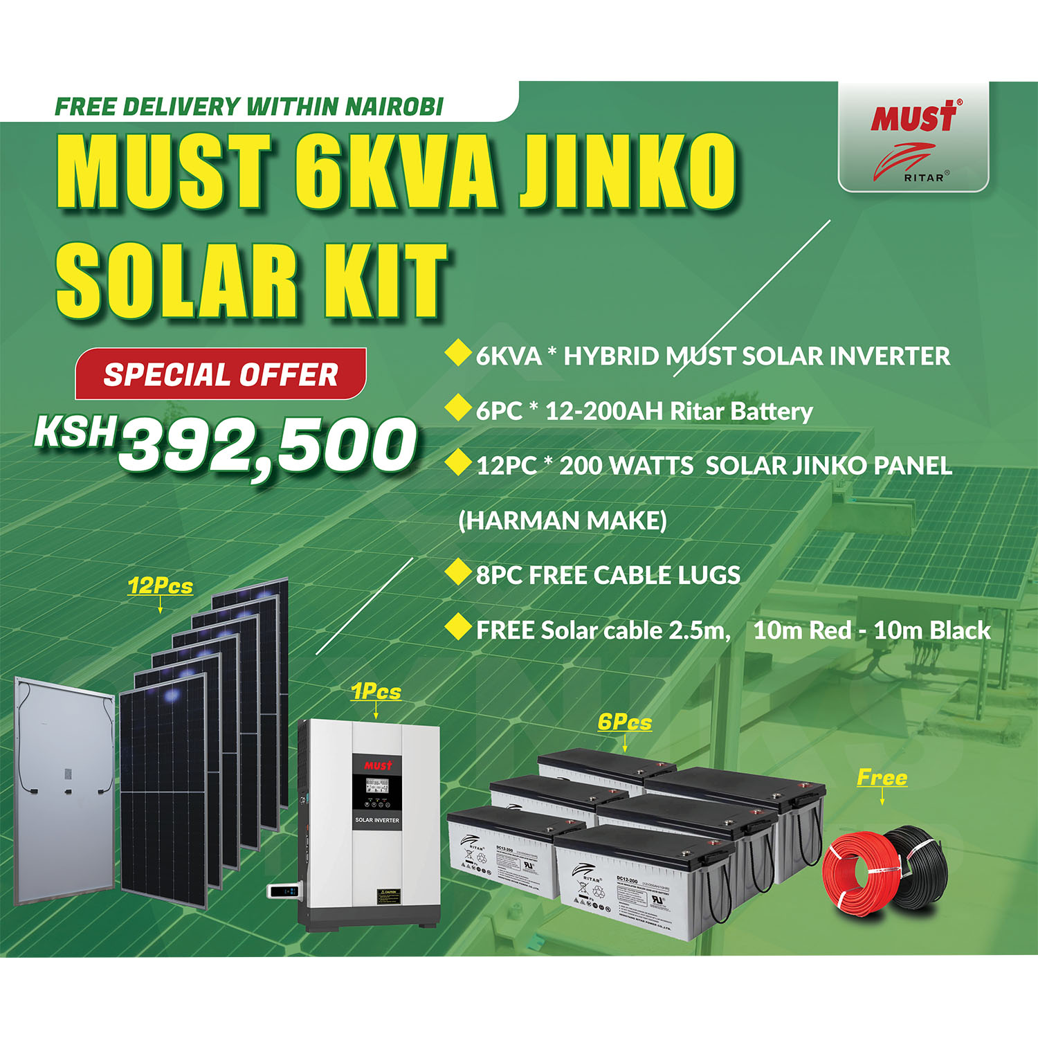 MUST JINKO 6KVA SOLAR KIT - Skyniks