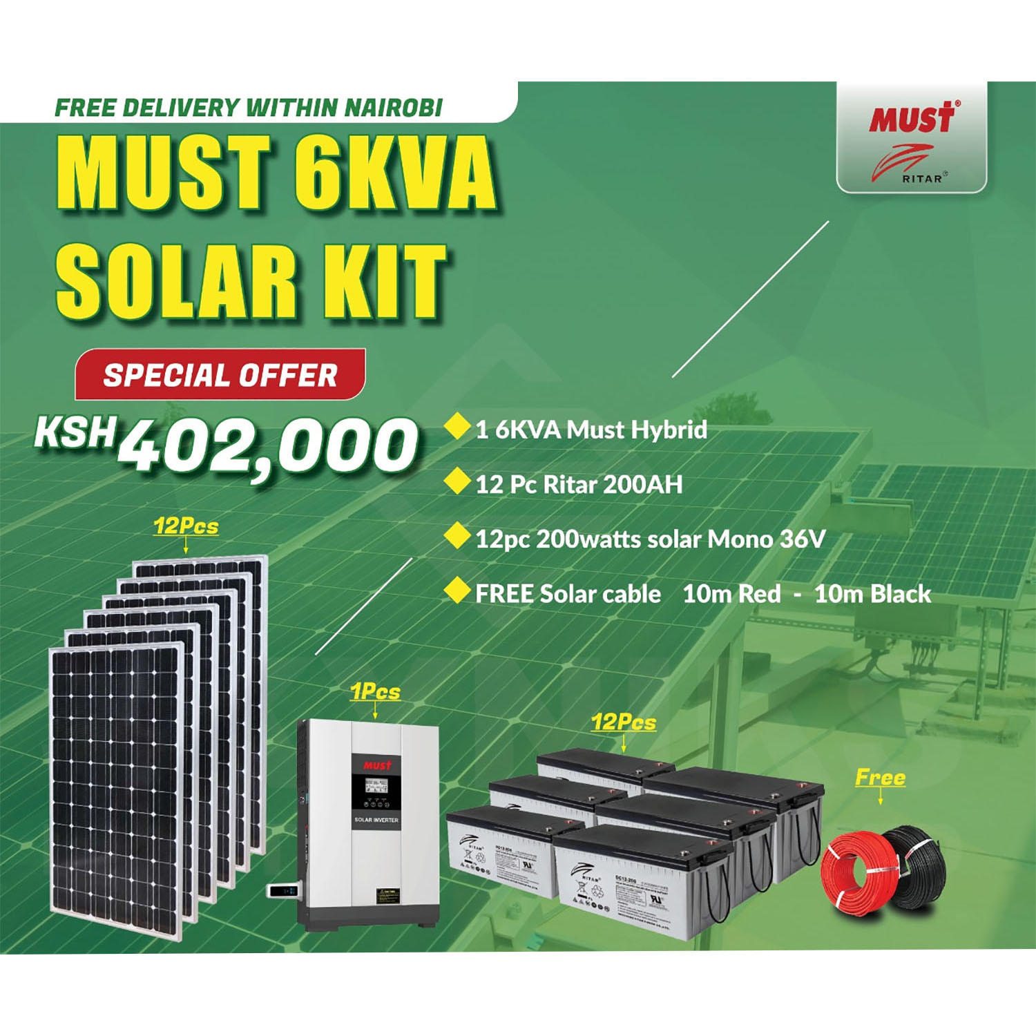 MUST 6KVA Full Solar KIT - Skyniks