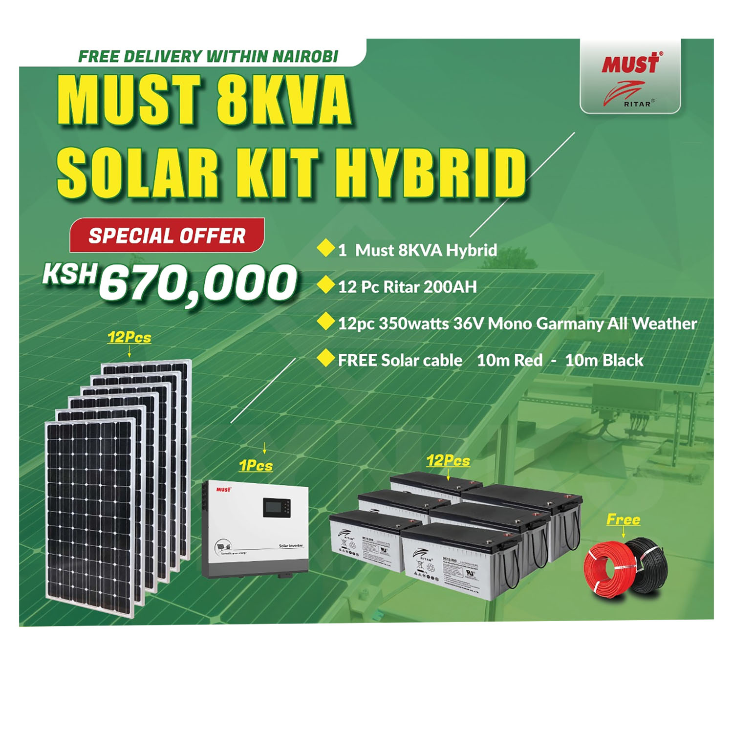 MUST 8KVA SOLAR KIT HYBRID - Skyniks