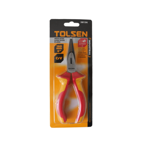 Tolsen VDE Insulated Long Nose Pliers 1000V (6" | 8") Premium Line VDE, GS Certified - Image 3