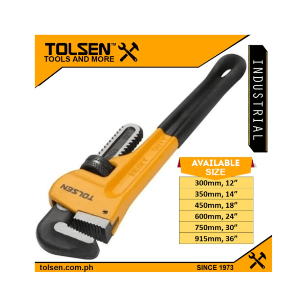 TOLSEN Industrial Grade Pipes Wrench Dipped Rubber Handle