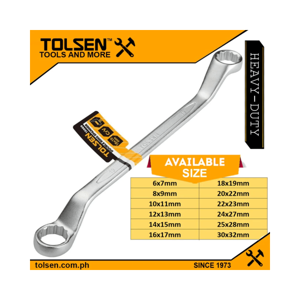 Tolsen Heavy Duty Double Ring Spanner Wrench (Metric 6 to 32mm) Cr-V