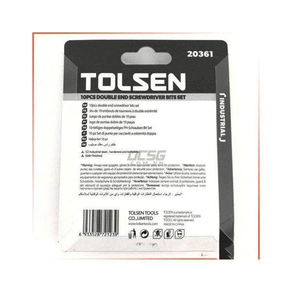 Tolsen Industrial 10pcs Double End Screwdriver Bits Set 20361 - Image 2