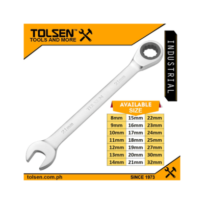 Tolsen Fixed Combination Rachet Spanner (8 to 32mm) Cr-V Heavy Duty