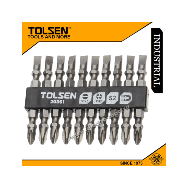 Tolsen Industrial 10pcs Double End Screwdriver Bits Set 20361