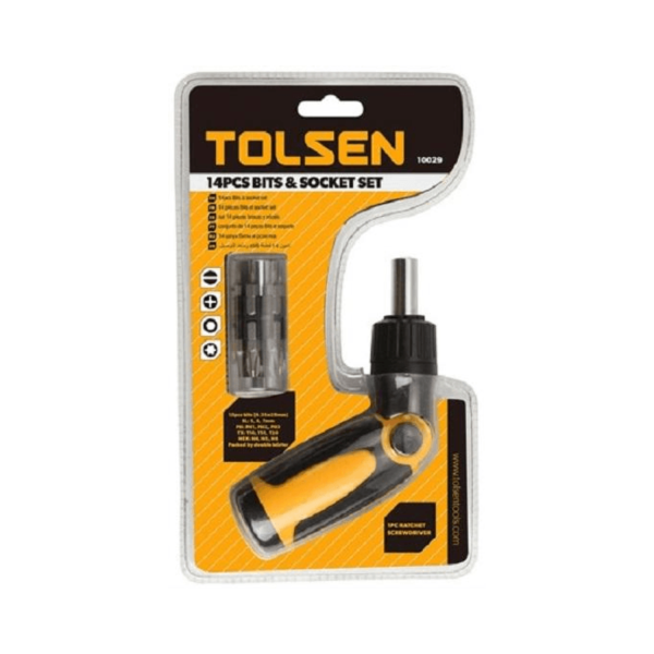 Tolsen 14 in 1 Ratchet Screwdriver w/ Bit Holder (Philip, Flat & Torx) 20040 - Image 2