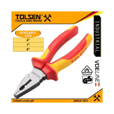 Tolsen Premium Insulated Combination Pliers (6″ – 8″) VDE Line