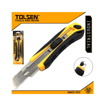 Tolsen Snap-off Blade Cutter Knife w/ Free 3 Blade (25x140mm) ABS+TPR Handle 30016