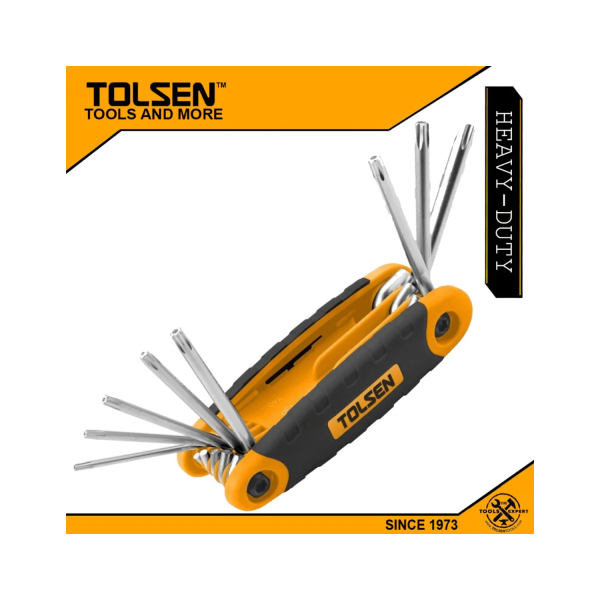 Tolsen 9pcs Folding Allen Hex Key Set (5/64″ to 1/4″) 20098