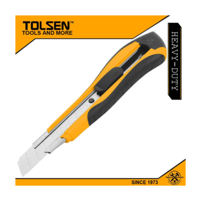 Tolsen Blade Cutter Knife Snap Off w/ Self Lock (18x100mm) TPR Handle 30015