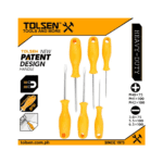 Tolsen 6pcs Screwdriver Set (SL3 , PH0 x 75mm | SL5.5 , PH1 x 100mm | SL6.5 , PH2 x 100mm) Anti Slip Function 20738