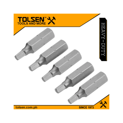 Tolsen Industrial 5pcs Square Screwdriver Bits Set (S2x25mm) 20280