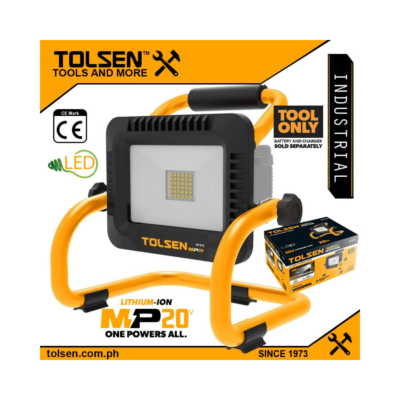 Tolsen LI-ION LED Worklight 2000 Lumens w/ Stand (All in One 20V Battery) CE Approved 87312