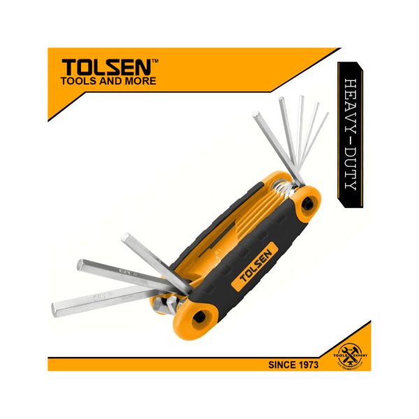 Tolsen 8Pcs Folding Torx Star Allen Hex Key Set (T9/T10/T15/T20/T25/T27/T30/T40) 20069 - Image 3