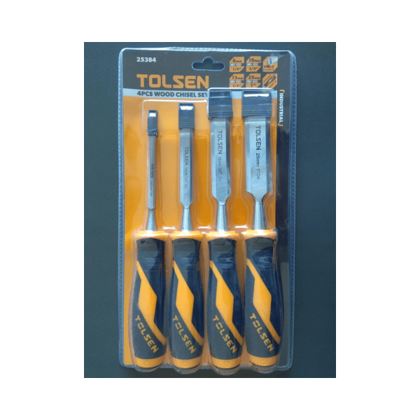 Tolsen Industrial 4pcs Wood Chisel (1/4", 1/2", 3/4", 1") GRIPro Series 25384 - Image 2