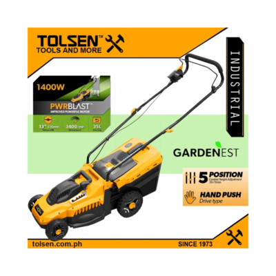 Tolsen Electric Hand Push Lawn Mower 35L Grass Bag (1400 Watts) 79626