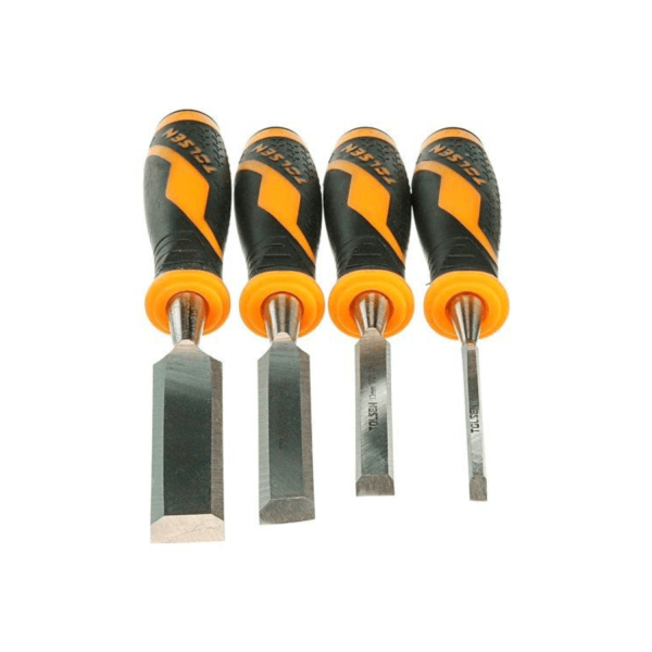 Tolsen Industrial 4pcs Wood Chisel (1/4", 1/2", 3/4", 1") GRIPro Series 25384 - Image 3