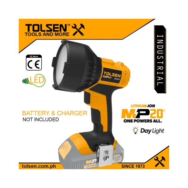 Tolsen LI-ION LED Worklight 1000 Lumens (All in One 20V Battery) CE Approved 87311