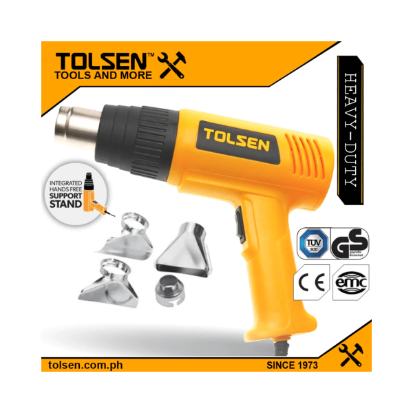 Tolsen Hot Air Heat Gun Dryer w/ 4 Free Nozzle (2000W) Adjustable Heat Two Level 79100