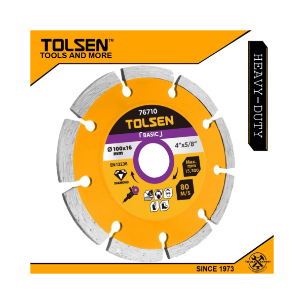 Tolsen Segmented Dry Diamond Cutting Disc (4" | 4.5" | 5" | 7" | 9") Tile Cutting - Image 3