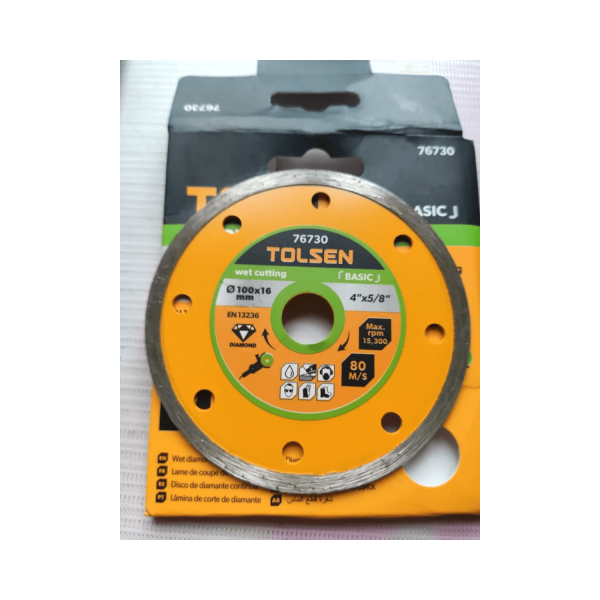 Tolsen Wet Diamond Cutting Disc (4" | 4.5" | 5" | 7" | 9") Tile Cutting - Image 5