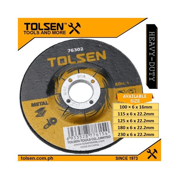 Tolsen Metal Grinding Disc (4" | 4.5" | 5" | 7" | 9" ) For Angle Grinder