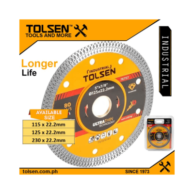 Tolsen Longer Life Ultra Thin Diamond DIsc (4.5″ | 5″ | 9″) Tile Cutting