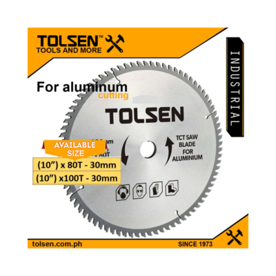 Tolsen Circular Saw Blade (10″ x 30mm x 80T 100T) For Aluminum Cutting