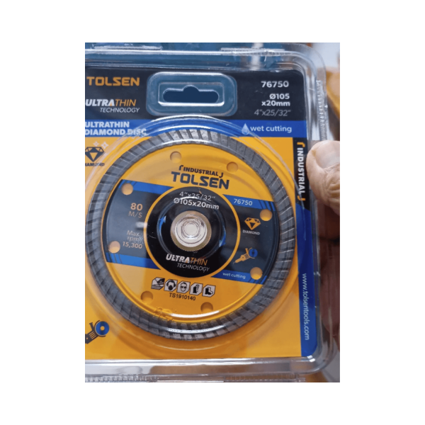 Tolsen Industrial Ultra-Thin Diamond DIsc (4" | 4.5" | 5" | 7" | 9") Tile Cutting - Image 3