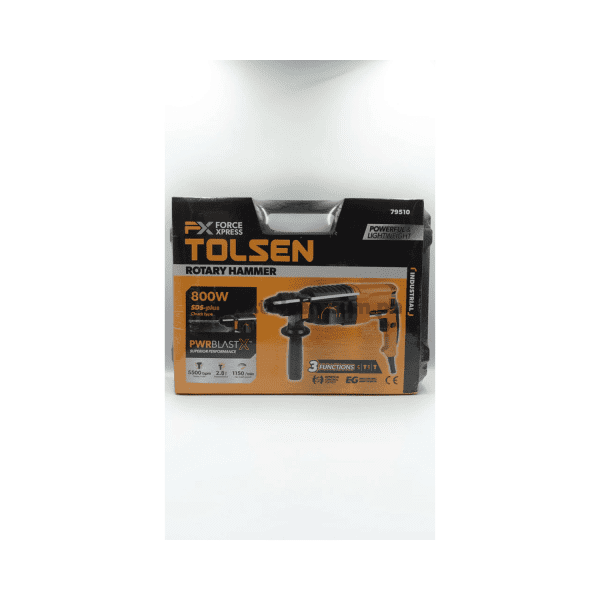 Tolsen Industrial Rotary Hammer Drill w/ Free 5 SDS+ Bit and Hard Case (800W) FX Series 79510 - Image 7