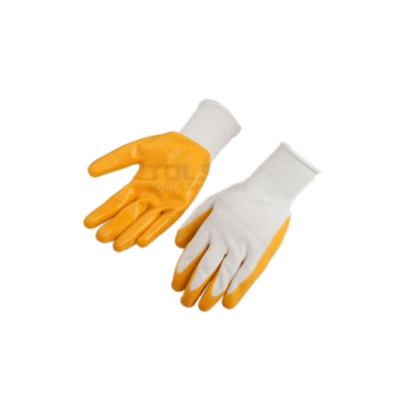 12PAIRS YELLOW NITRILE WORKING GLOVES (10-XL)