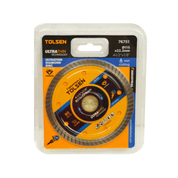 Tolsen Longer Life Ultra Thin Diamond DIsc (4.5" | 5" | 9") Tile Cutting - Image 2