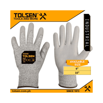 Tolsen Industrial Cut Resistance Protective Gloves (9″ | 10″) Level 5 Protection