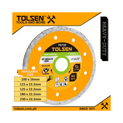 Tolsen Wet Diamond Cutting Disc (4″ | 4.5″ | 5″ | 7″ | 9″) Tile Cutting