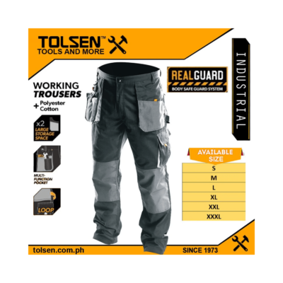 Tolsen Working Trousers w/ Oxford Fabric ( S | M | L | XL | XXL | XXXL) Polyester + Cotton