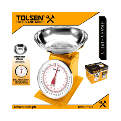 Tolsen Spring Table Scale / Weighing Scale Dial Plate (20KG/44LBS) Stainless Bowl 35199