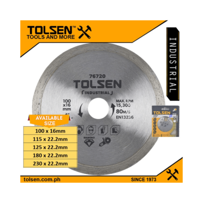 Tolsen Industrial Diamond Cutting Blade (4″ | 4.5″ | 5″ | 7″ | 9″) Tile Cutting