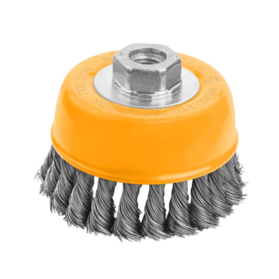 INDUSTRIAL CUP TWIST WIRE BRUSH WITH NUT INCH 3″/4″/5″