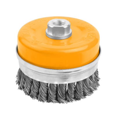 INDUSTRIAL CUP TWIST WIRE BRUSH WITH NUT 7mm/100mm