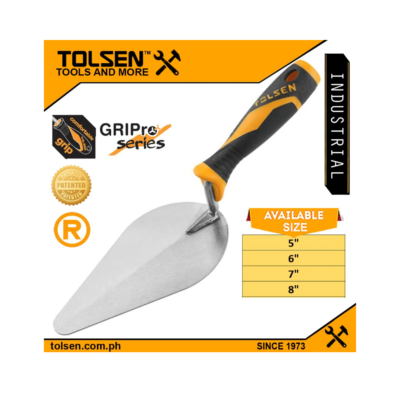 Tolsen Industrial Bricklaying Trowel (5″ | 6″ | 7″ | 8″) GriPro Series TPR Handle