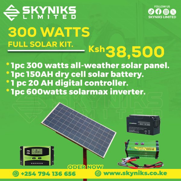 300 WATTS FULL SOLAR KIT.