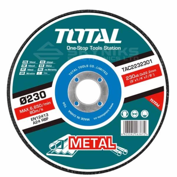 Abrasive metal grinding disc