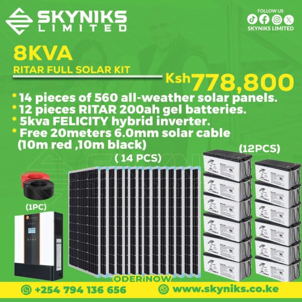 8KVA RITAR FULL SOLAR KIT