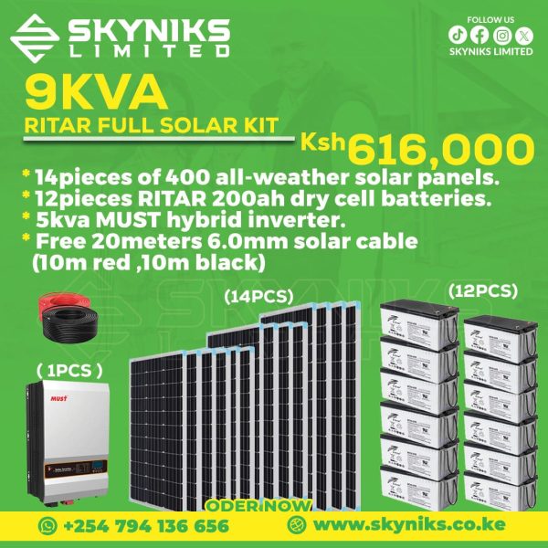 9KVA RITAR FULL SOLAR KIT