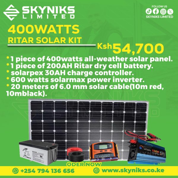 400WATTS RITAR SOLAR KIT