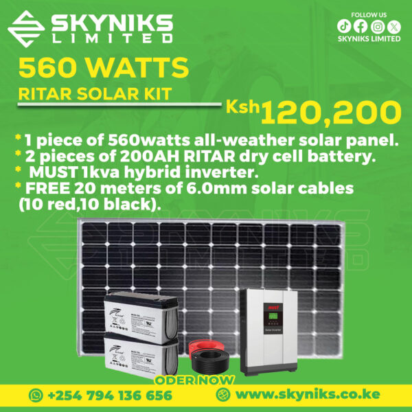 560 WATTS RITAR SOLAR KIT